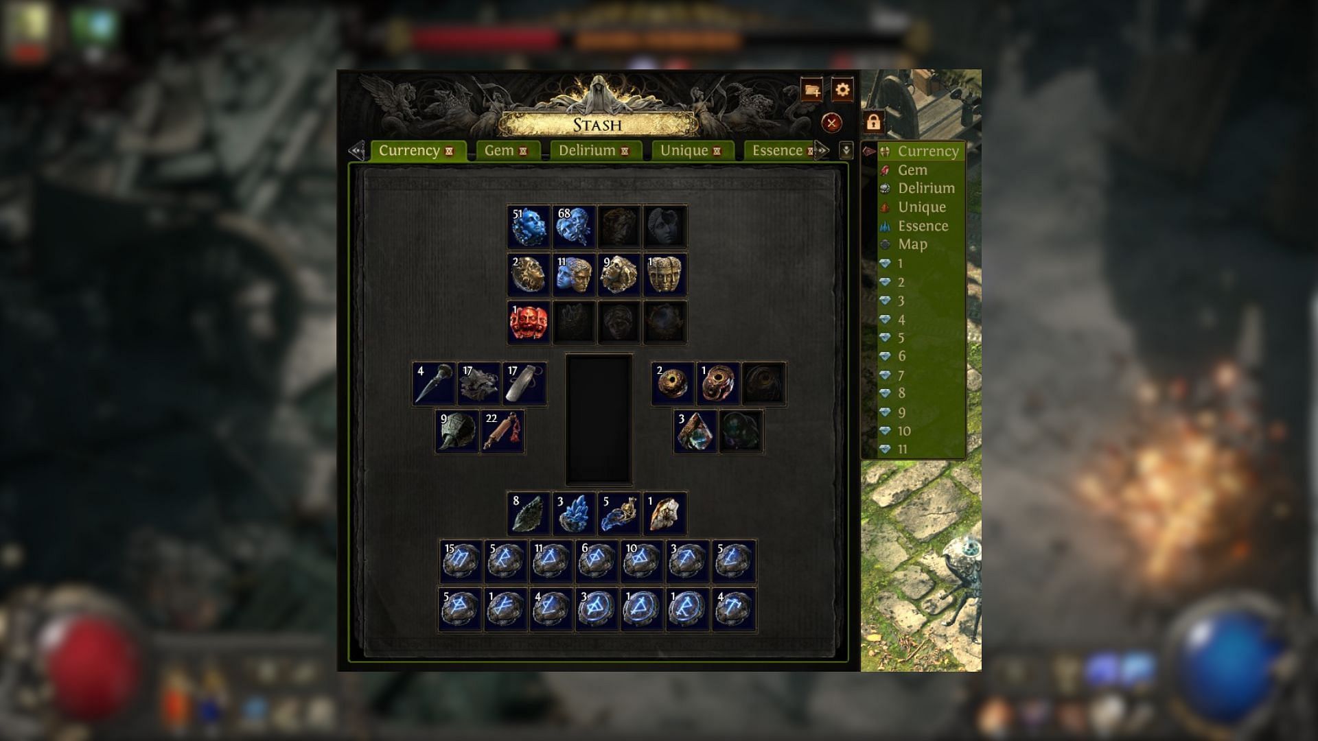 Runes will soon have their own stash tab (Image via Grinding Gear Games)
